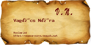 Vagács Nóra névjegykártya